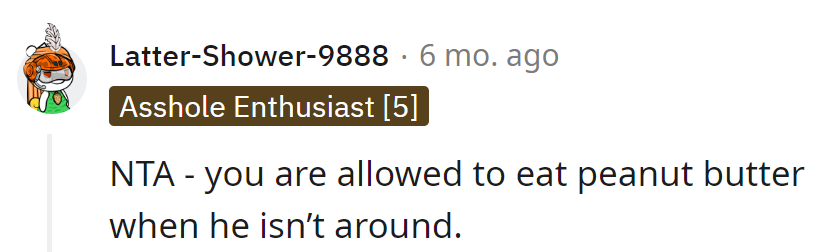 Exactly! Peanut butter parties, party of one!