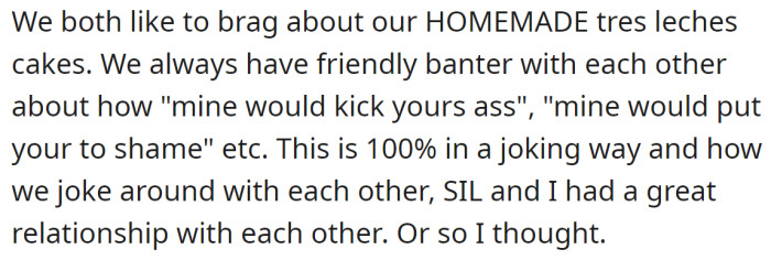 Otherwise, they have a great relationship, and both are good cooks: