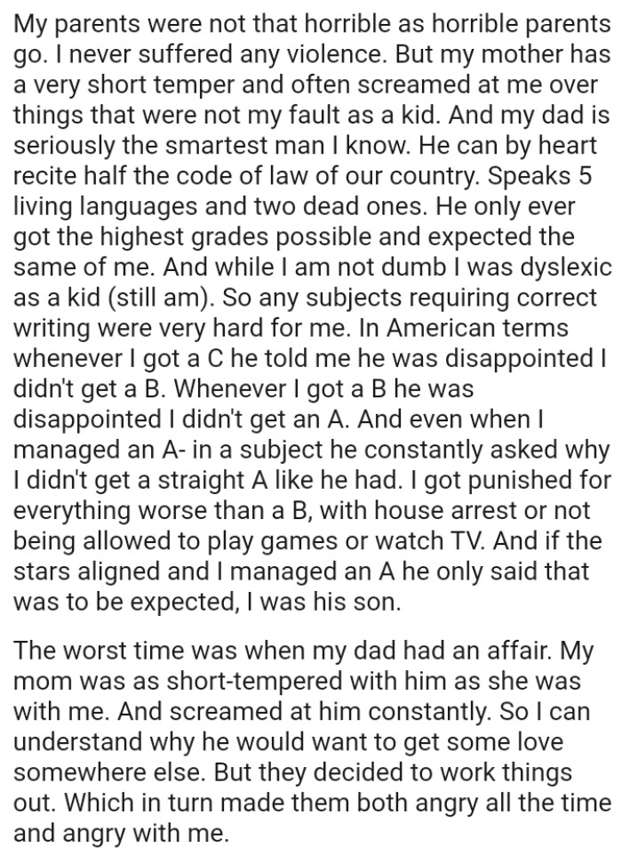 OP's mom was as short-tempered with him as she was with the OP