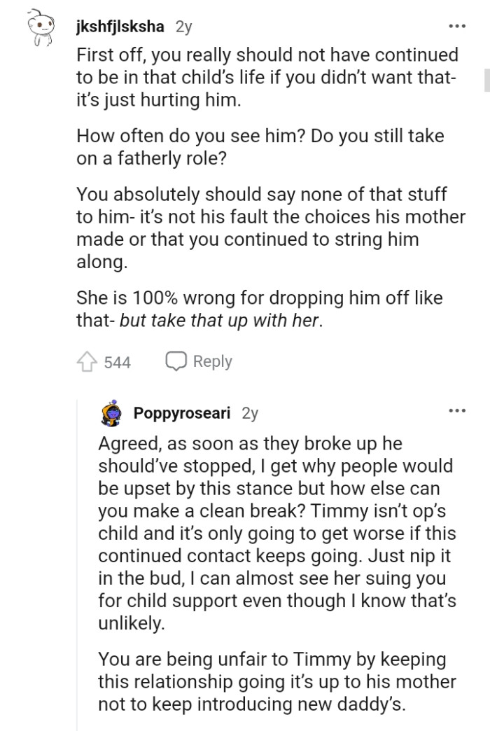 The OP should say none of that stuff to the little boy