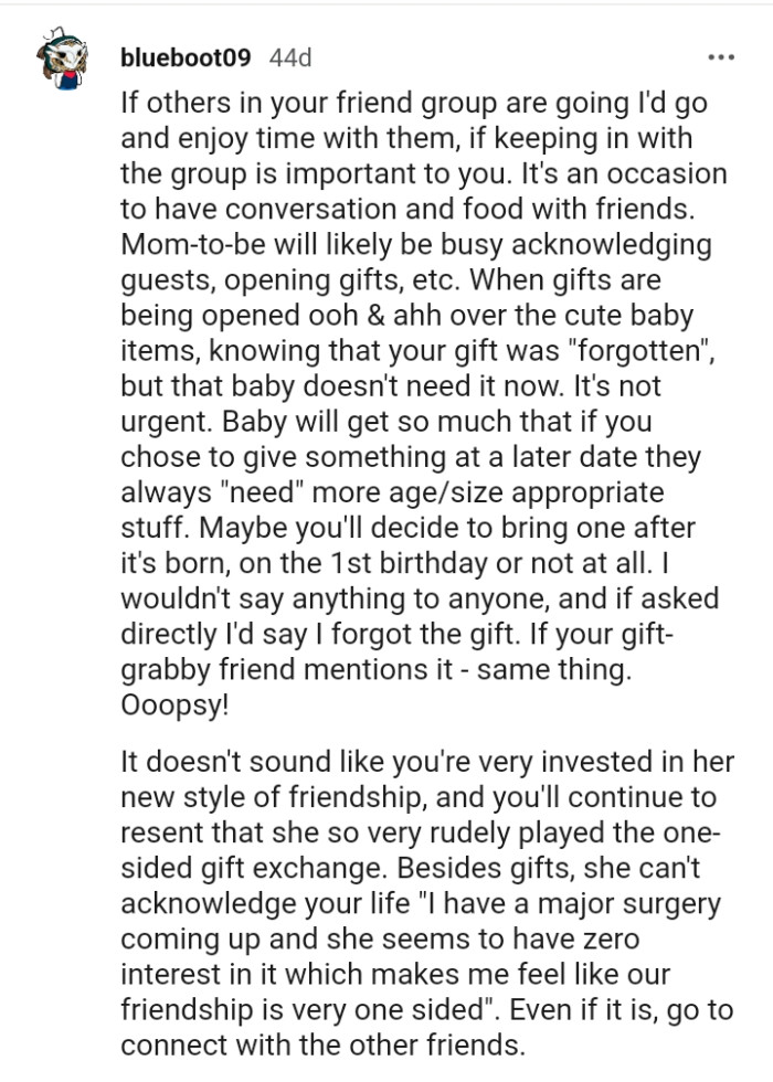 Bringing a gift after the baby is born