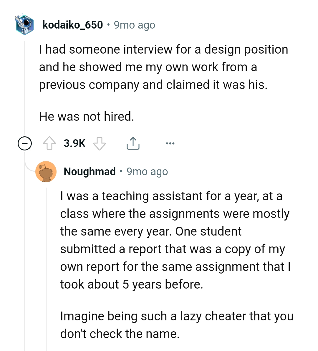 Claiming another person's work