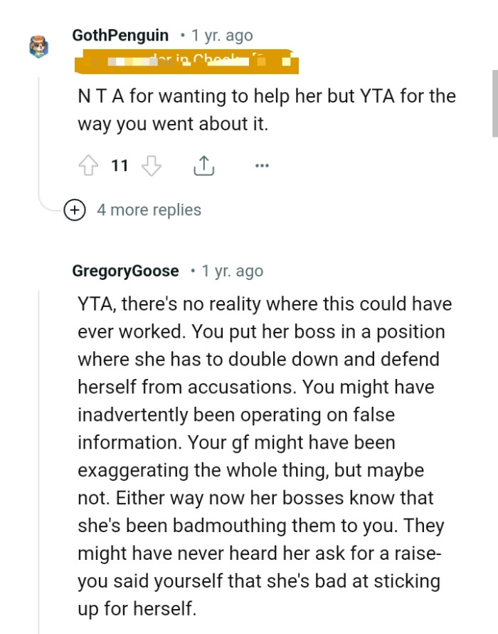 She's bad at sticking up for herself