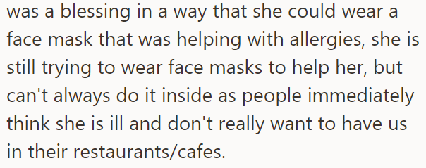 The OP Says That Her Allergic Reaction Is Quite Severe