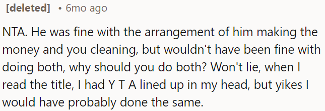 OP's actions were justified.