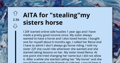 Sister Accuses Younger Sibling Of 'Stealing' Horse After Being Banned From Riding Due To Entitlement Issues