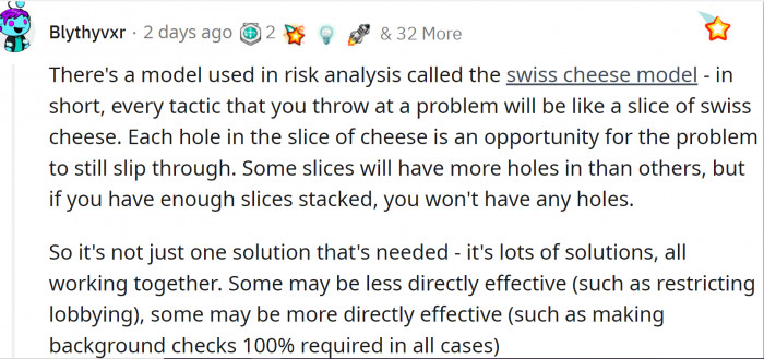 The Swiss cheese model: