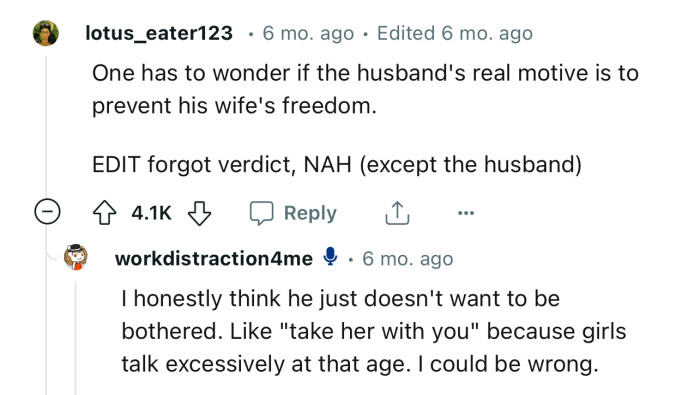 We Wonder What the Husband’s Real Motive Is