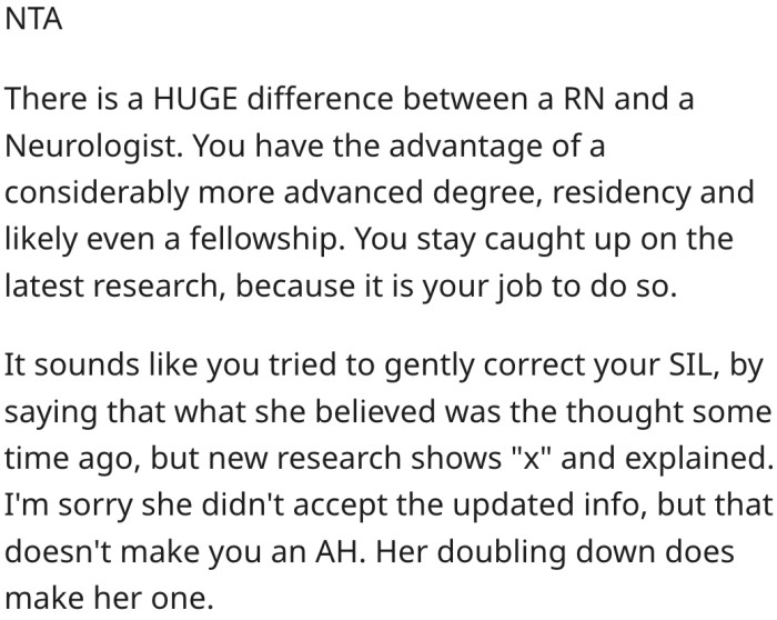 Neurologists are more knowledgeable than nurses.