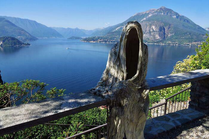 'Statues At Vezio's Castle In Italy'