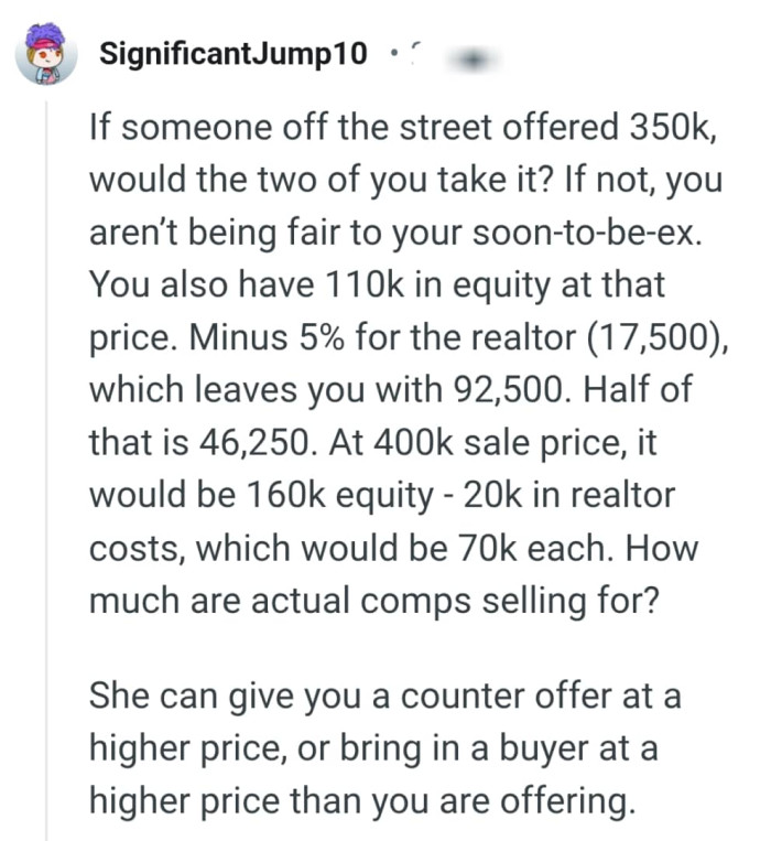 She can give the OP a counter offer