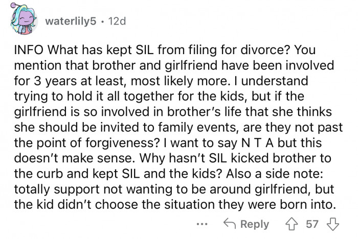 The kid never had a choice in the matter but will still suffer the consequences of her parents' actions.