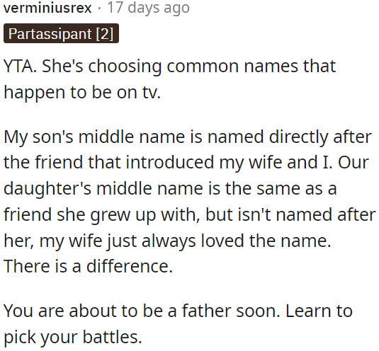 She's picking names she likes, not copying TV characters.