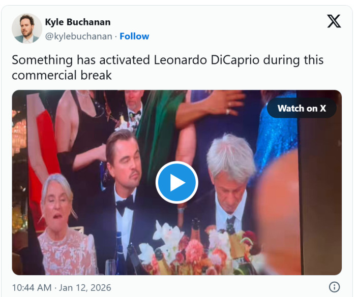 Leonardo DiCaprio gets 'activated' during commercial break
