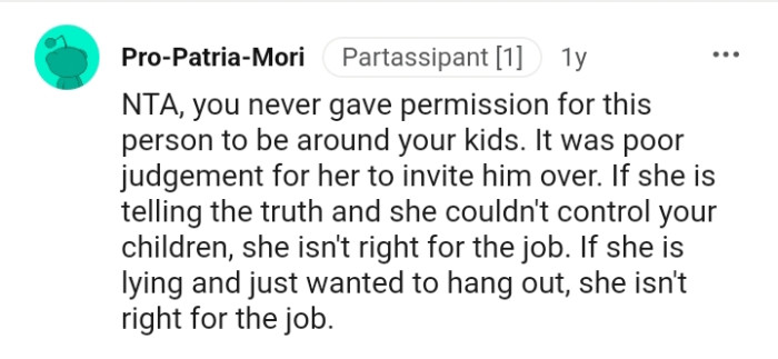 This Redditor Says That the Babysitter Isn't Right for the Job If She Can't Handle the Kids