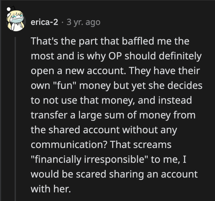 It will take a while for OP to trust his wife again with their joint account. He will wonder if she would fall for another MLM at the back of his mind.