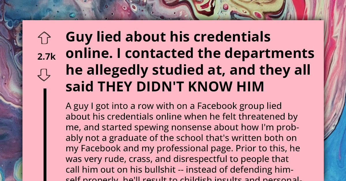 OP Exposes Person's Fake Academic Credentials After Getting Into Row With Them In Facebook Group
