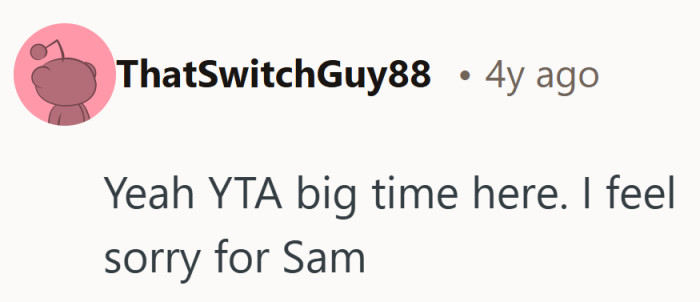 No nuance here, just a blunt vote of sympathy for the surviving son.