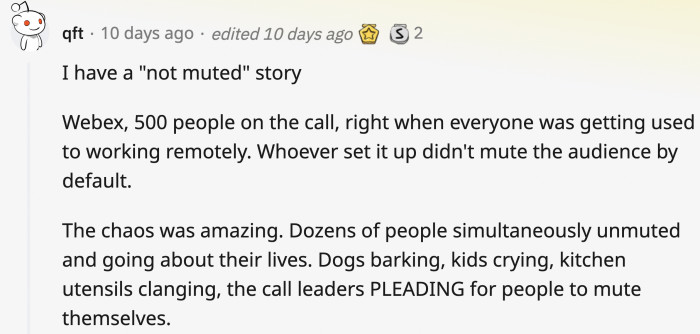 16. The process of muting yourself and getting your webcam...