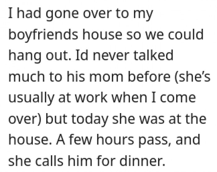 She calls for dinner