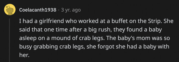 29. Should be glad the baby wasn't drenched in ranch yet