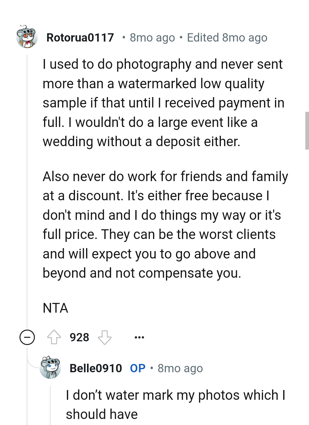 This Redditor doesn't send more than a watermarked low-quality sample