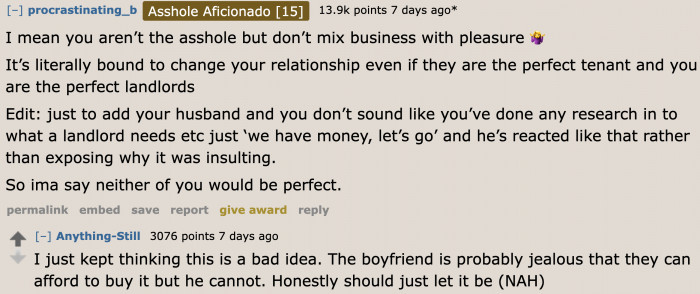 The original poster may not be in the wrong, but buying it will cause a rift in the friendship.