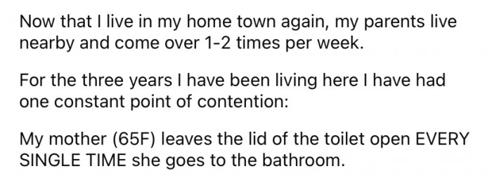 She explained that her parents come to visit her at least once or twice every week.