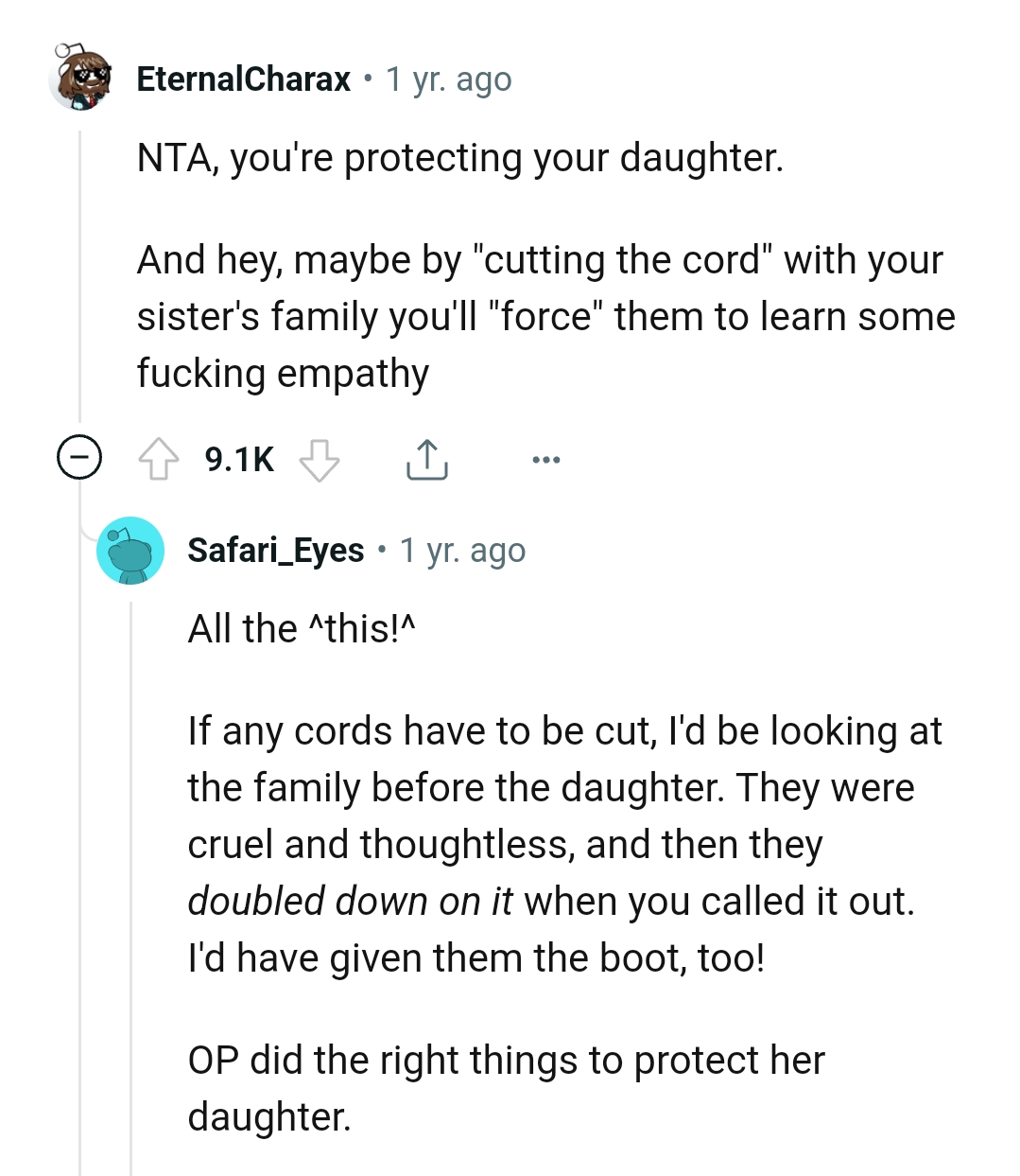 OP's protecting her daughter