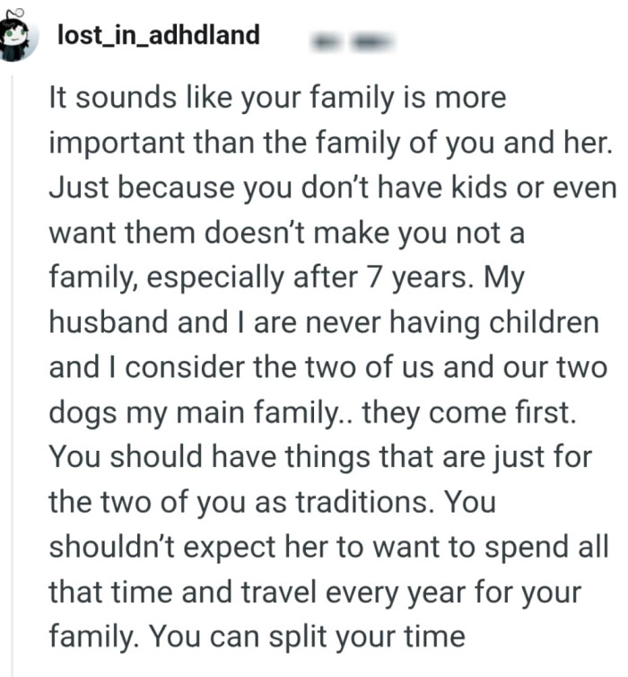 The OP should have traditions that is just for the two of them