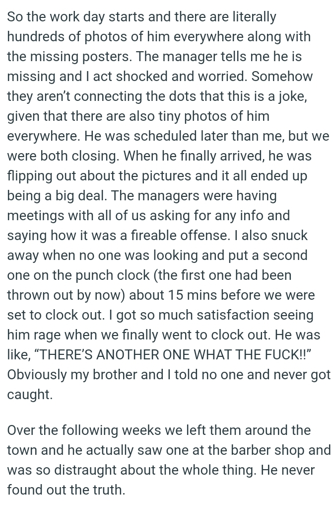 OP's coworker was flipping out about the pictures, and it all ended up being a big deal