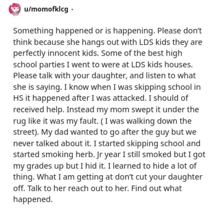 The parent seeks help to find their missing daughter, hoping for leads