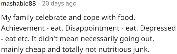 Celebrating and coping with food.