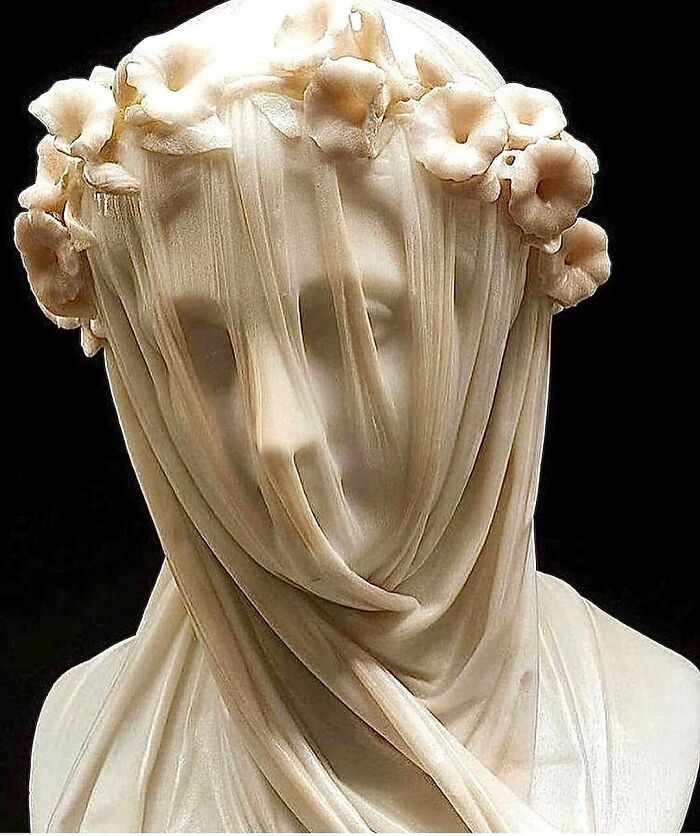 1. “The Veiled Lady” by Raffaele Monti, crafted in 1860.
