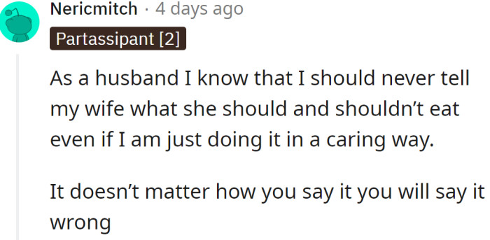 From the perspective of another husband: