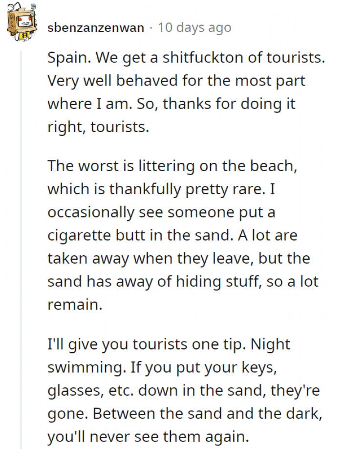 15. Littering on the beach.