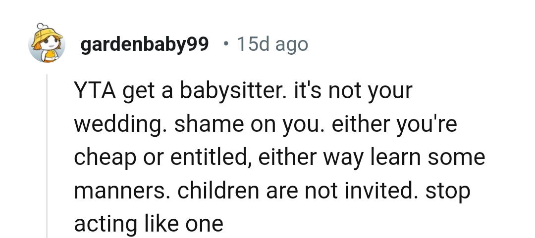 This Redditor sees the OP as a cheap or entitled person