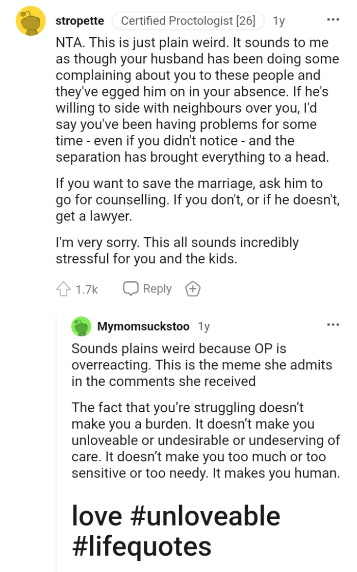 The separation has brought everything to a head