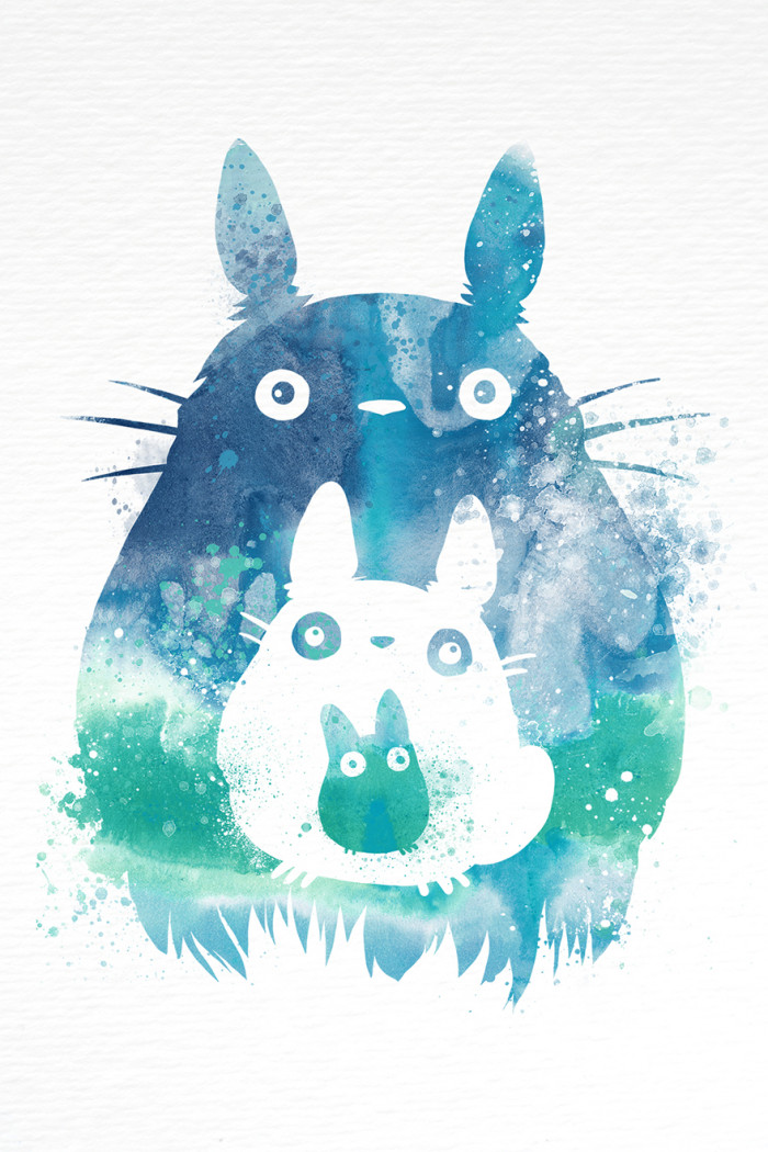 37. Totoro And Mini Totoros Watercolor Painting By Penelope