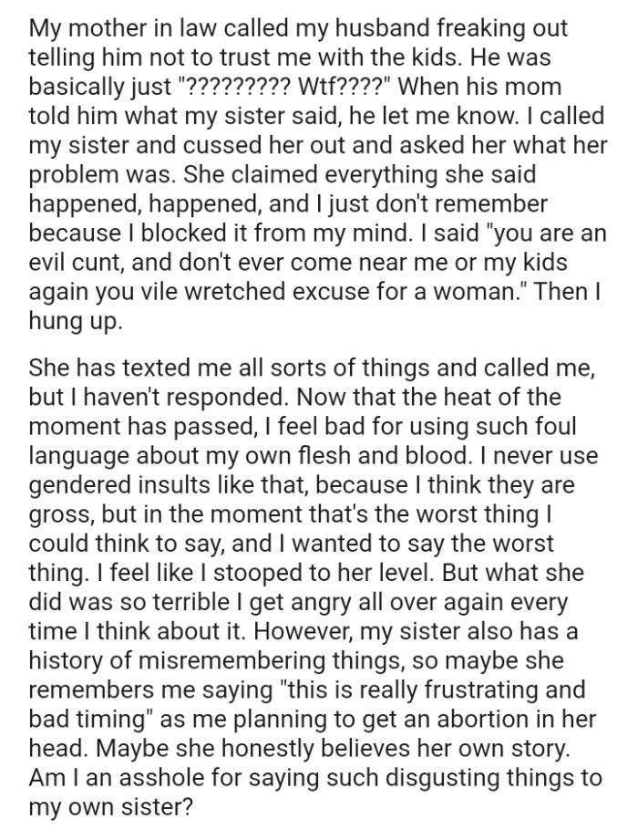 She has texted the OP all sorts of things and called her, but she hasn't responded