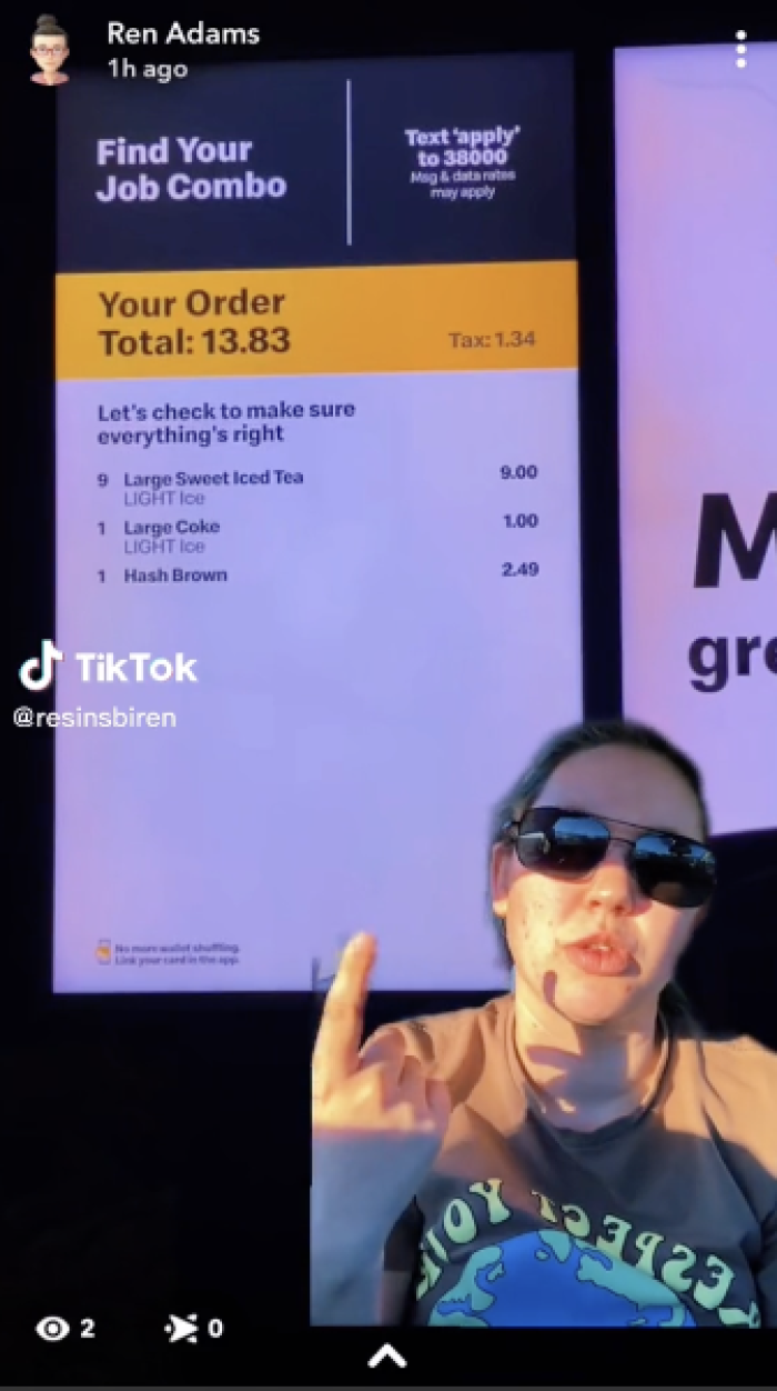 A recent TikTok post by user Ren (@resinsbiren) documented her experience at a McDonald's AI drive-thru, where the AI mistakenly added items from another customer to her order.