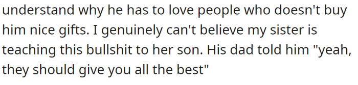 But the boy's father didn't agree with her