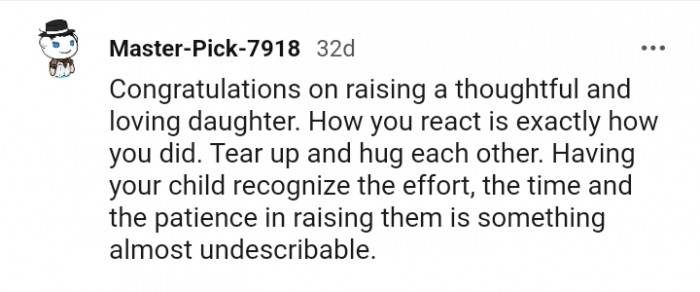 Tear up and hug each other