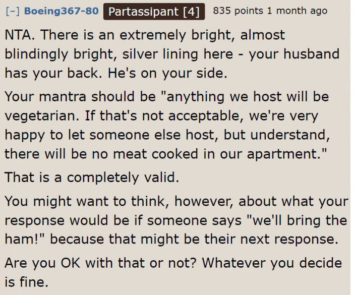 Would she be willing to meet halfway with her in-laws next time?