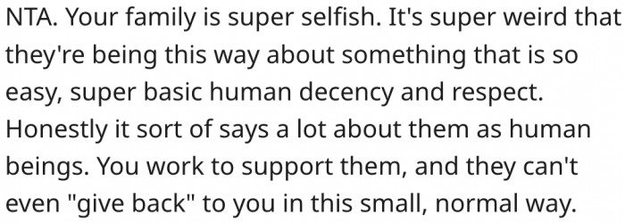 19. His family are selfish and indecent human beings.