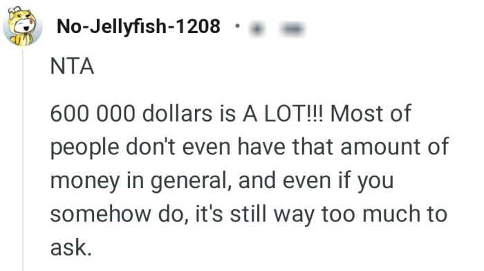 Let's head into the comments section and find out what other Redditors have to say about the story