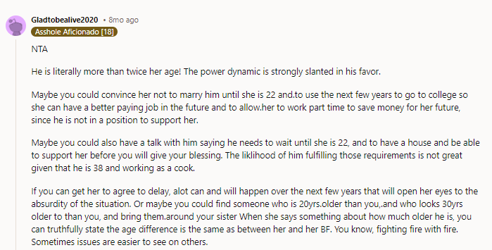 Could you encourage them to live together before marriage or just tell her you think she should give it some time?