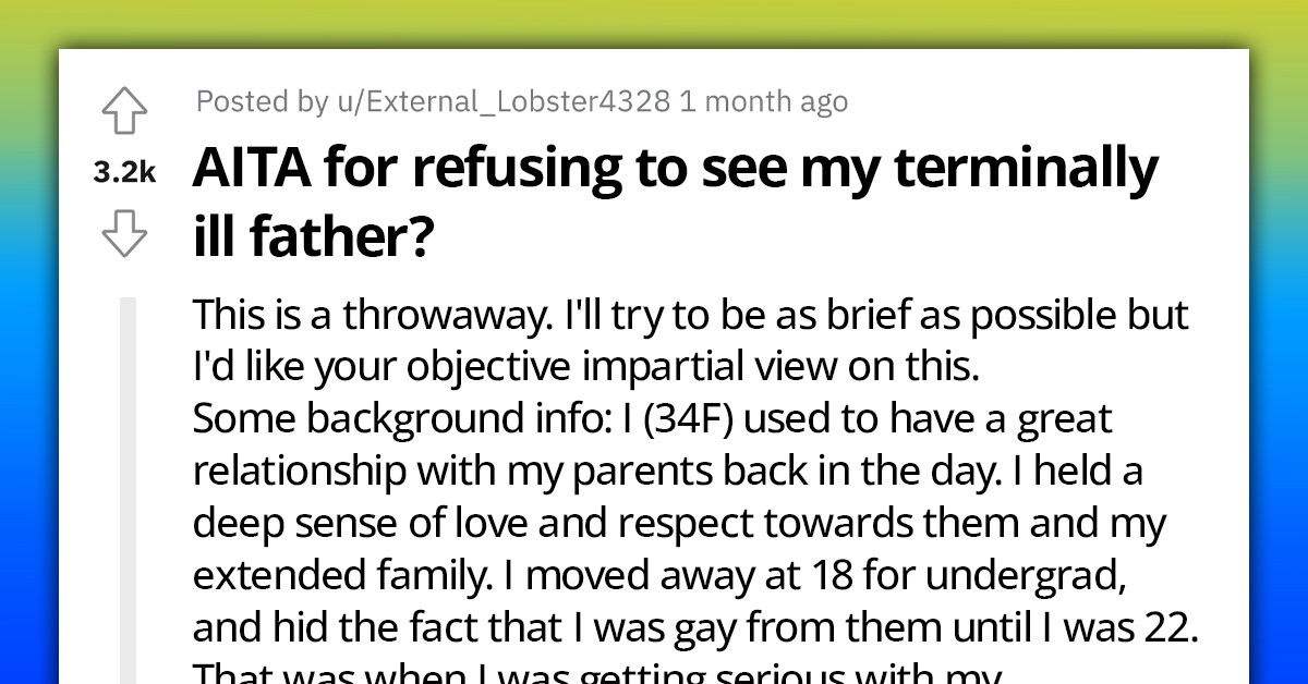 Woman Refuses To See Dying Father Because Parents Disowned Her For Coming Out As Gay
