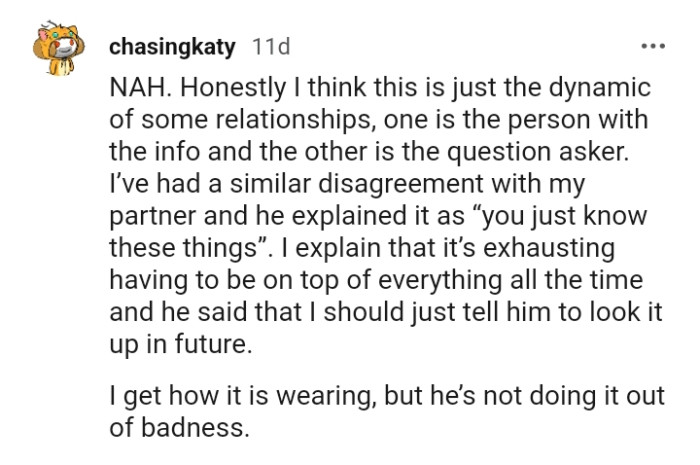 It's exhausting having to be on top of everything