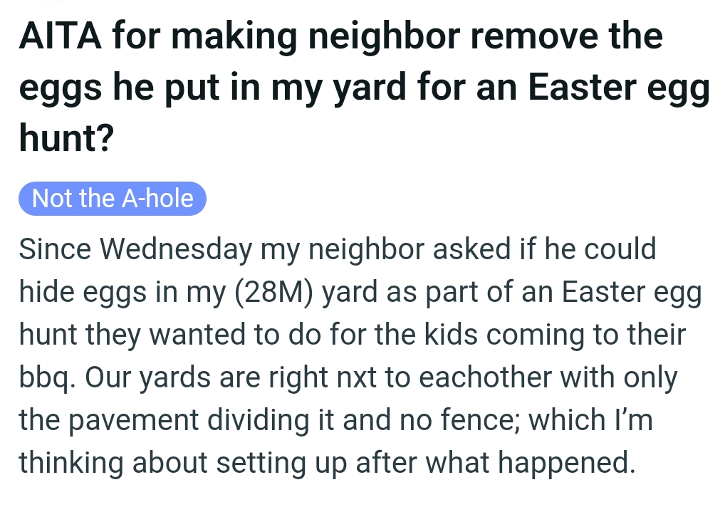 The OP kicks off his story